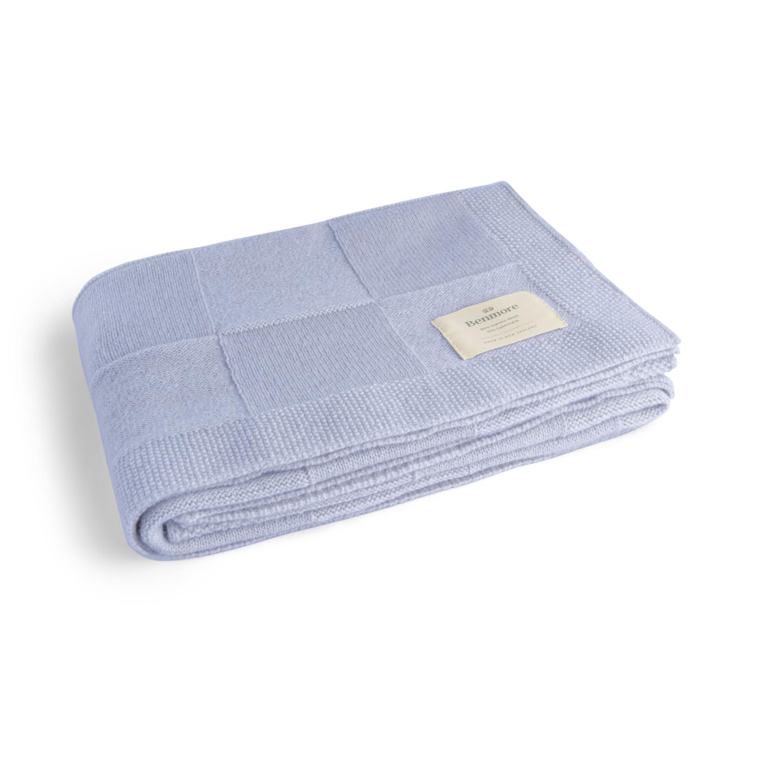 Benmore Classic Cot Blanket Sky Blue